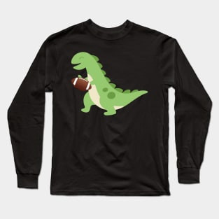 Dinosaur playing football Long Sleeve T-Shirt